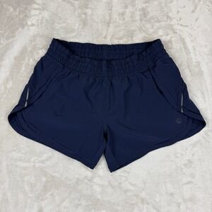 Athleta Running Shorts Women's Size‎ Small Elastic Waist Lined Navy Blue